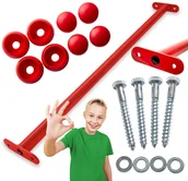 Place zabaw - Drążek Metalowy Czerwony 90cm Na Plac Zabaw Uchwyt do podciągania - miniaturka - grafika 1