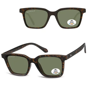 Panterkowe prostokątne okulary przeciwsłoneczne z polaryzacją MP58C - Okulary korekcyjne, oprawki, szkła - miniaturka - grafika 1