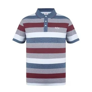 Lee Cooper t-shirt męski polo bordowy w paski, Rozmiar XXL - Koszulki męskie - miniaturka - grafika 1