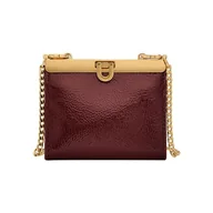 Torebki damskie - Fossil Crossbody-portfel Penrose dla kobiet, mały, imitacja marszczenia, skóra lakierowana, SL10028631, czerwony - miniaturka - grafika 1
