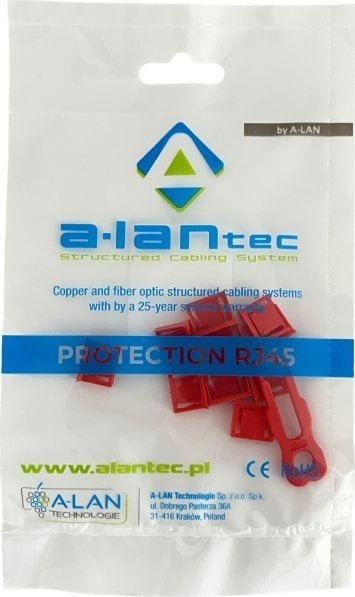 Alantec Blokada gniazda USB przed nieautoryzowanym wpięciem, kolor czerwony opakowanie 10 szt. + klucz ALANTEC