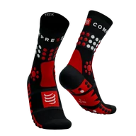 Skarpetki sportowe męskie - COMPRESSPORT skarpetki trekkingowe TREKKING SOCKS black/core red/white - miniaturka - grafika 1