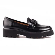 Mokasyny damskie - Półbuty damskie Vinceza z eko skóry czarne - miniaturka - grafika 1