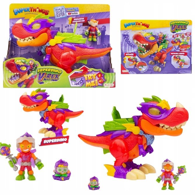 ZESTAW MAGICBOX SUPERTHINGS SUPERDINO V-REX SUPER ZINGS THINGS FIGURKA TOP