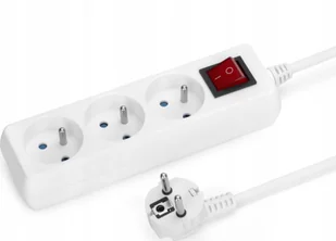 Montis Przedłużacz sieciowy 3 gn. 2m z przeł. biały MT118-2 MONTIS - Przedłużacze i rozgałęźniki - miniaturka - grafika 1