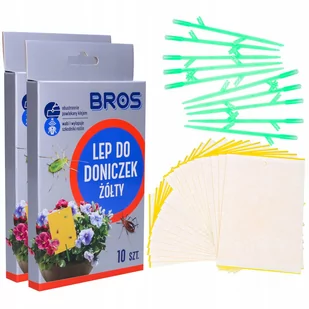 Żółte Lepy Do Doniczek Ziemiórki 20Szt Bros - Zwalczanie i odstraszanie szkodników - miniaturka - grafika 1