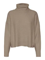Swetry damskie - Vero Moda Golf w kolorze szarobrązowym - miniaturka - grafika 1