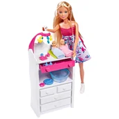 Lalki dla dziewczynek - Simba Lalka Steffi w bliźniaczej ciąży, 2 bobasy, komoda + akcesoria 105733333 - miniaturka - grafika 1