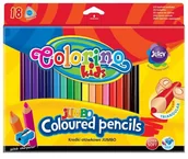 Przybory szkolne - Colorino Kredki ołówkowe trójkątne Jumbo 18 kolorów Patio - miniaturka - grafika 1