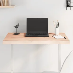 Blat stołu, 80x40x(2-6)cm, surowy, lity dąb naturalną krawędzią - Blaty meblowe i parapety okienne - miniaturka - grafika 1