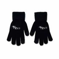 Rękawiczki - Rękawiczki młodzieżowe z odblaskiem czarne - miniaturka - grafika 1
