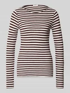 Bluzki damskie - Bluzka z długim rękawem o kroju slim z czystej bawełny - miniaturka - grafika 1