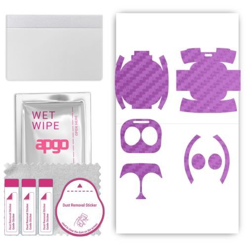 folia naklejka skórka strukturalna na TYŁ+BOKI do Samsung Galaxy Buds 2 - Carbon Fioletowy - apgo SKINS