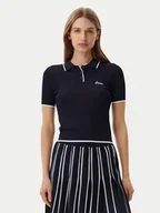 Koszulki sportowe damskie - Guess Polo V5GP00Z3D60 Granatowy Slim Fit - miniaturka - grafika 1