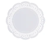 Dekoracje i nakrycia stołu na imprezę - Serwetka dekoracyjna, okrągła, biała, 36 cm, 100 szt SER136-KJ - miniaturka - grafika 1