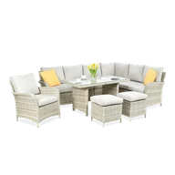 Meble ogrodowe - Narożnik technorattanowy VENTURA GRAND Beige - miniaturka - grafika 1