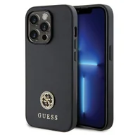 Etui i futerały do telefonów - Guess GUHCP14LPS4DGPK iPhone 14 Pro 6.1" czarny/black hardcase Strass Metal Logo - miniaturka - grafika 1