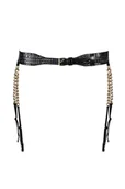 Akcesoria do bielizny - Obsessive A767 garter belt Pas do pończoch niski, czarny - miniaturka - grafika 1