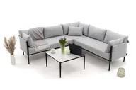 Meble ogrodowe - Zestaw mebli ogrodowych aluminiowe nowoczesne narożnik BELIZE szaro biały - miniaturka - grafika 1
