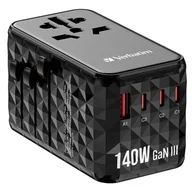 Ładowarki do telefonów - Verbatim Uniwersalny adapter podróżny UTA-10 GaN III USB-C PD 140W QC - miniaturka - grafika 1