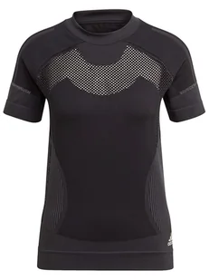 Adidas Koszulka sportowa "Primeknit" w kolorze czarnym - Koszulki sportowe damskie - miniaturka - grafika 1