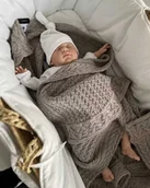 Koce i narzuty dla dzieci - Kocyk merino PREMIUM - ciasteczko taupe Lullalove - miniaturka - grafika 1