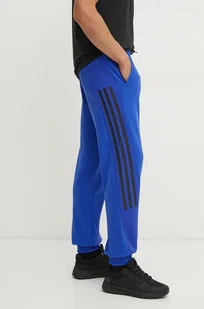 adidas spodnie Future Icons męskie kolor niebieski wzorzyste IV5131 - Spodnie męskie - miniaturka - grafika 1