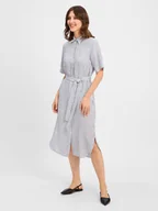 Sukienki - Gant Lniana sukienka damska Kobiety len niebieski|biały w paski, 44 - miniaturka - grafika 1