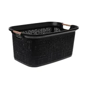 Kosze na bieliznę - Kosz na pranie Tonga 30 l czarny - miniaturka - grafika 1