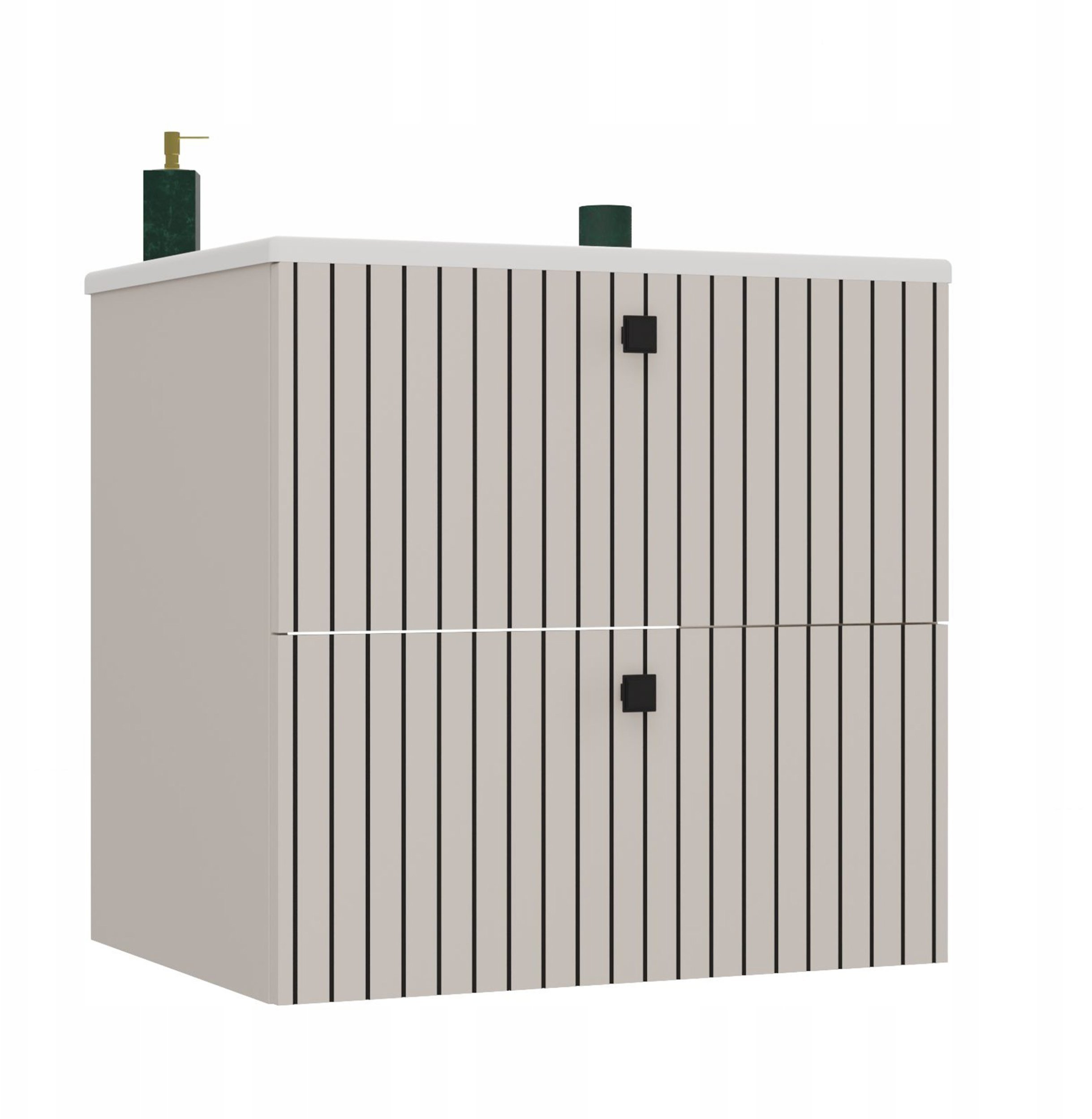 UAB KAME SZAFKA POD UMYWALKĘ TIGO 60 2S KASZMIR RYFLOWANY FRONT + UMYWALKA