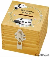 Skarbonki - Skarbonka drewniana dla dziecka na klucz grafika - miniaturka - grafika 1