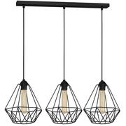 Lampy sufitowe - Luminex Lampa wisząca Basket New 3 x 60 W E27 black 8063 - miniaturka - grafika 1