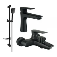 Baterie umywalkowe - Mexen Axel DF62 zestaw wannowy, czarny - miniaturka - grafika 1