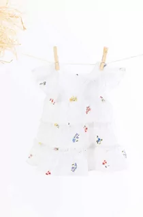 Sukienki i spódniczki dla dziewczynek - Tartine et Chocolat sukienka bawełniana niemowlęca kolor biały mini rozkloszowana - TARTINE ET CHOCOLAT - grafika 1