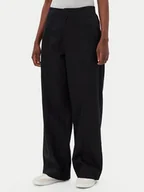 Spodnie sportowe damskie - Calvin Klein Jeans Spodnie materiałowe J20J225340 Czarny Relaxed Fit - miniaturka - grafika 1