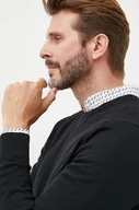 Swetry męskie - Calvin Klein sweter wełniany męski kolor czarny - miniaturka - grafika 1