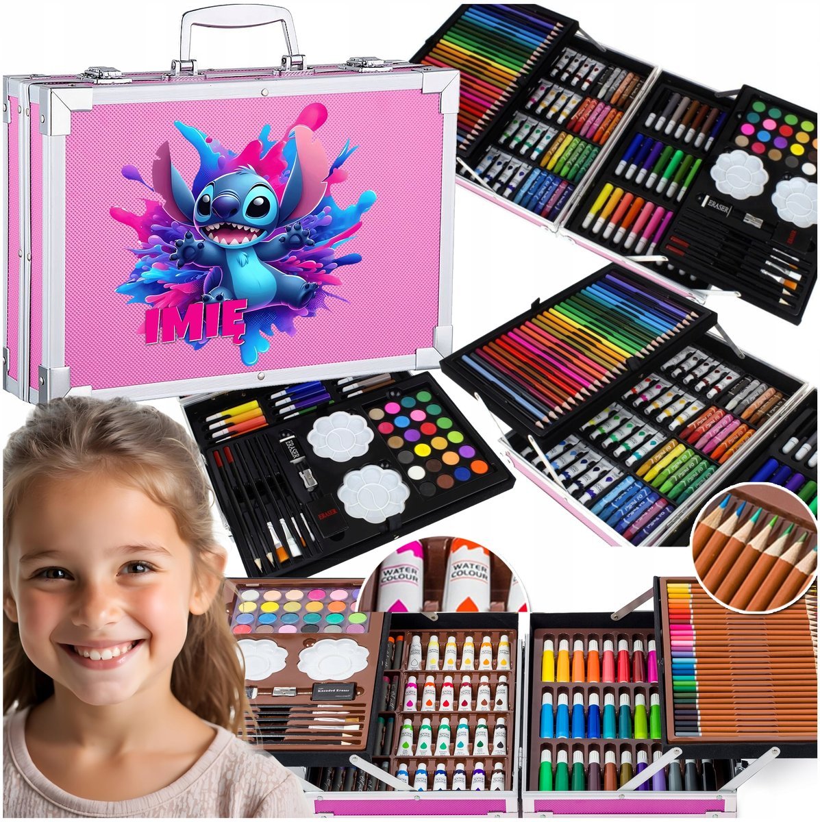 ZESTAW ARTYSTYCZNY MALOWANIA RÓŻOWY LILO I STICH STITCH DLA DZIECKA IMIĘ 1