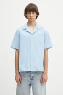 Koszule męskie - adidas Originals koszula bawełniana Essentials Seersucker Short Sleeve Shirt męska kolor niebieski relaxed z kołnierzykiem klasycznym JD2457 - miniaturka - grafika 1