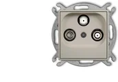 Gniazdka elektryczne - Karlik MINI Mechanizm gniazda abonenckiego 2 wyjścia SAT + TV taupe 60MGSN - miniaturka - grafika 1