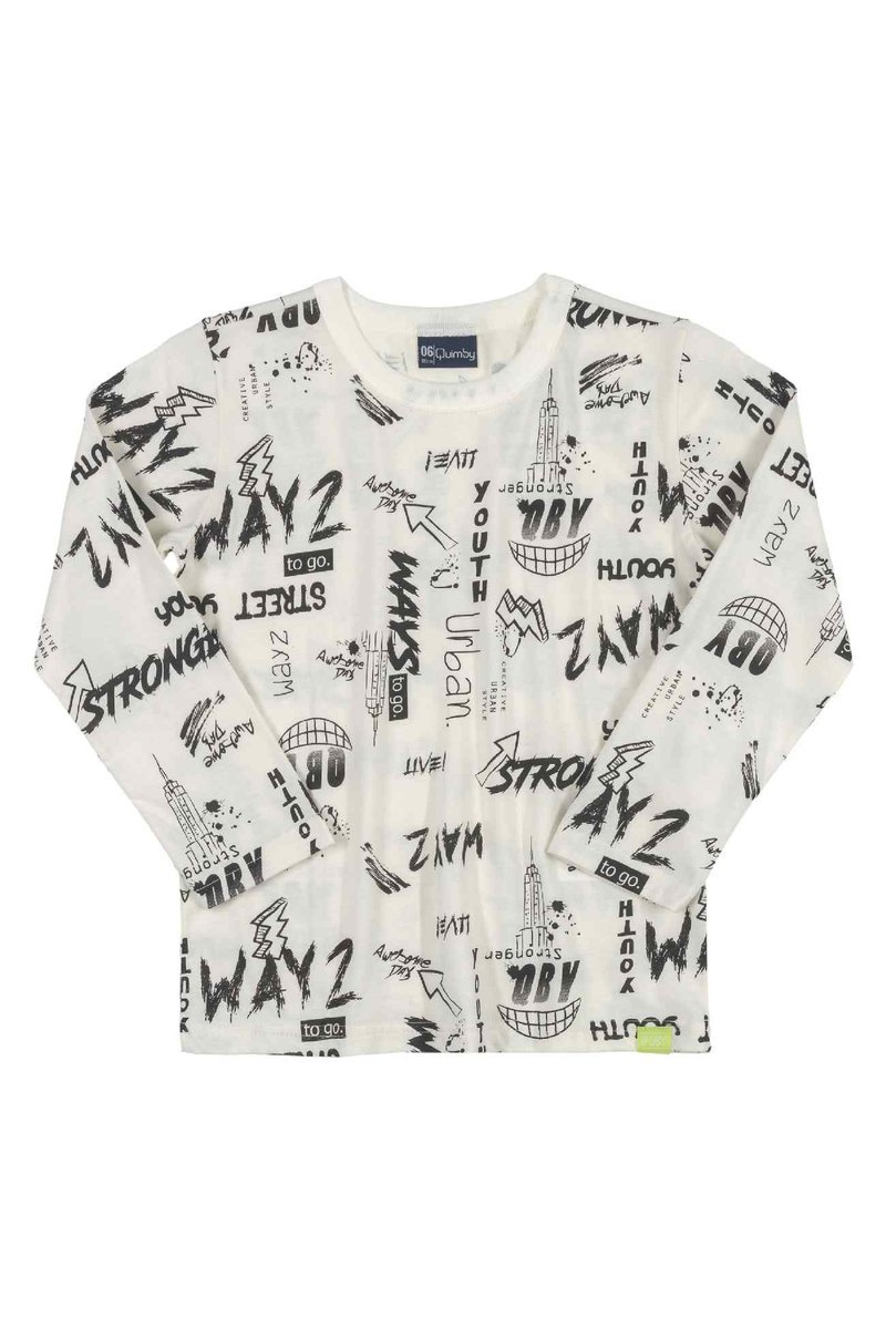 Chłopięca bluzka z długim rękawem kremowa Quimby r.86