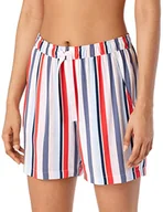 Spodnie damskie - Schiesser Damskie Spodnie do Spania, Krótka Część Piżamy, Czerwono-Niebieskie Paski, 38, Czerwony Niebieski w Paski - miniaturka - grafika 1