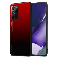 Etui i futerały do telefonów - Etui Cadorabo do Samsung Galaxy NOTE 20 ULTRA w kolorze CZERWONYM - CZARNYM Dwukolorowe etui ochronne wykonane ze szkła hartowanego i silikonowej nakładki TPU na telefon komórkowy - miniaturka - grafika 1