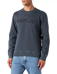 Replay Bluza męska, 085 niebieski, S - Bluzy męskie - miniaturka - grafika 1