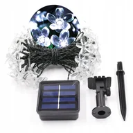 Lampy ogrodowe - Lampki SOLARNE Ogrodowe KOMPLET 5metrów 20 LED Kwiatki ZIMNE BIAŁE Ozdobne - miniaturka - grafika 1