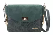 Torebki damskie - Zamszowa torebka ze złotymi ozdobami - Zielona ciemna - Barberini's - miniaturka - grafika 1
