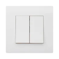 Wyłączniki światła i elektryczne - Włącznik schodowy PODWÓJNY MIRAGE  Biały - miniaturka - grafika 1