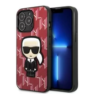 Etui i futerały do telefonów - Karl Lagerfeld KLHCP13XPMNIKPI iPhone 13 Pro Max 6,7" hardcase czerwony/red Monogram Ikonik Patch - miniaturka - grafika 1