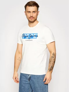 Koszulki męskie - Pepe Jeans T-Shirt Godric PM507759 Biały Regular Fit - grafika 1