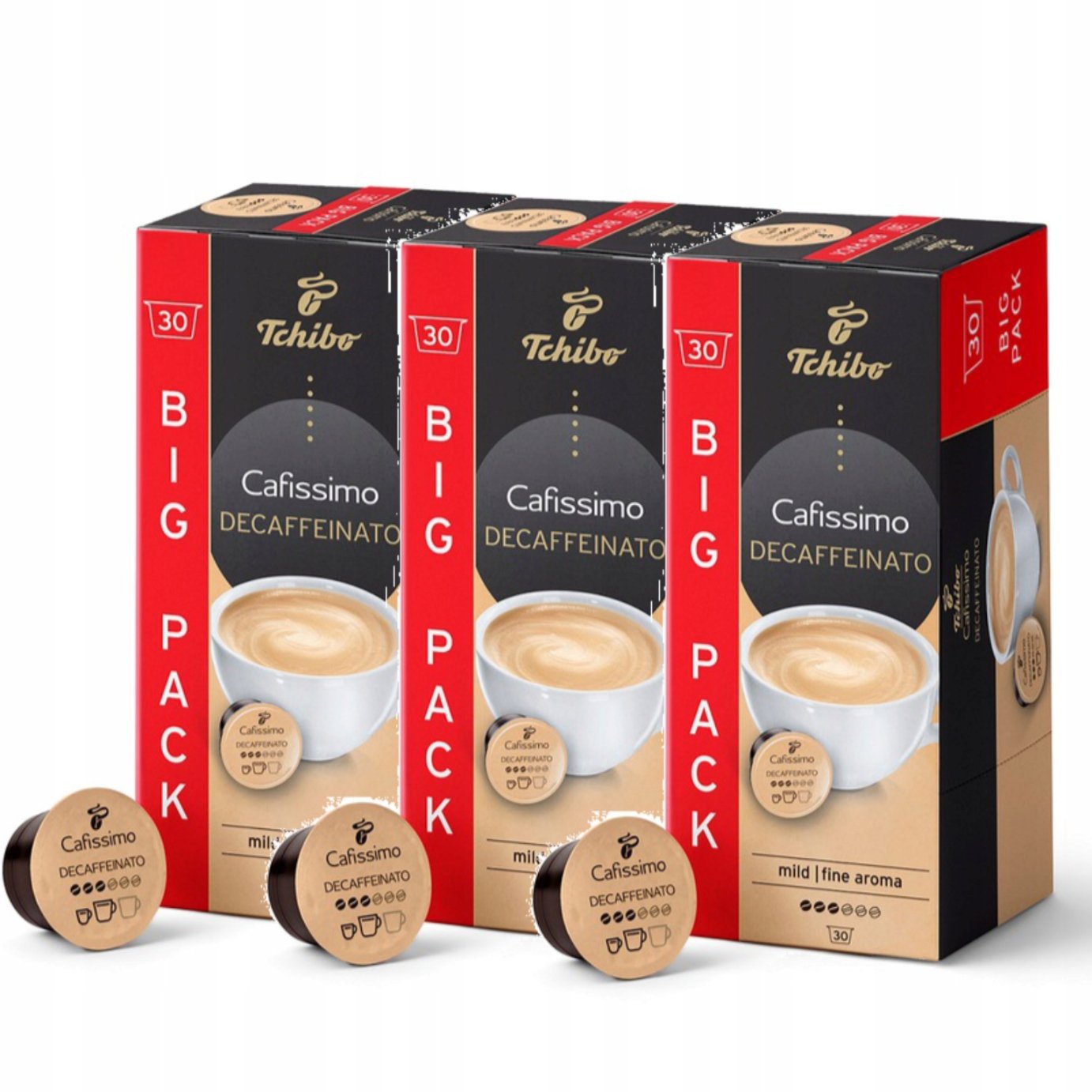 Tchibo Cafissimo Decaffeinato Bezkofeinowa Kawa 30x3 Kapsułek Zestaw