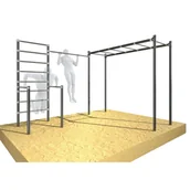 Wyposażenie sportowe i gimnastyczne - Drabinka gimnastyczna ogrodowa z drążkiem i poręczami Street workout UNDERFIT UF - miniaturka - grafika 1